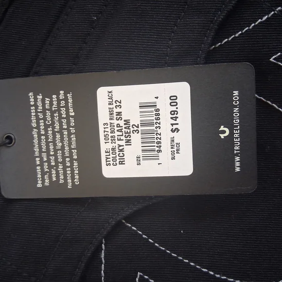 True Religion Black Men's Jeans